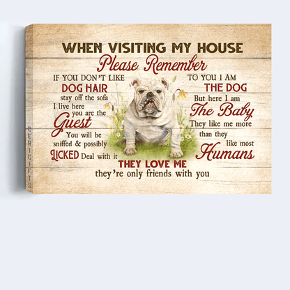 English Bulldog Landscape Canvas - English Bulldog painting, Grassland canvas- Gift for English Bulldog lover, Dog lover- They love me, they're only friends with you