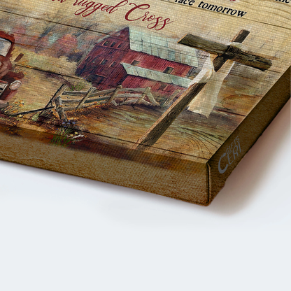 Jesus Landscape Canvas- Farm painting, Red truck, Wooden cross canvas- Gift for Christian- I still believe in amazing grace- Landscape Canvas Prints, Wall Art