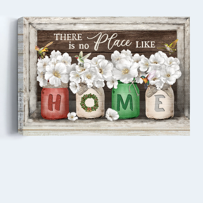 Jesus Landscape Canvas- Flowers bloom, Colorful hummingbird canvas- Gift for Christian- There is no place like home - Landscape Canvas Prints, Wall Art