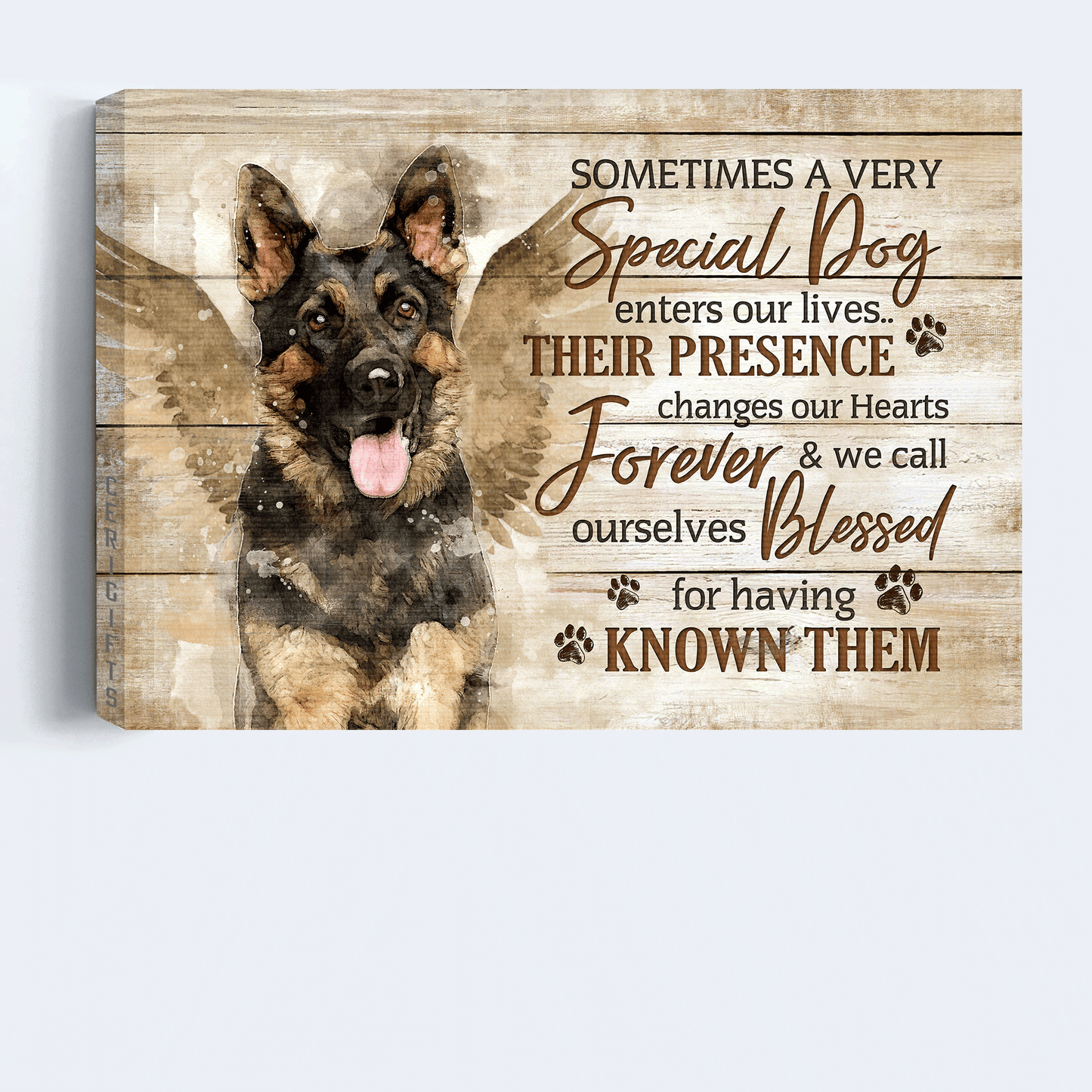 German shepherd Landscape Canvas- German shepherd painting, Beautiful wings canvas- Gift for dog lover- Sometimes a very special dog enter our life - Dog Landscape Canvas Prints, Wall Art