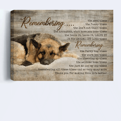 German Shepherd Landscape Canvas- German Shepherd drawing, Sleeping dog, Remembering canvas- Gift for Dog lover - Jesus Landscape Canvas Prints, Christian Wall Art