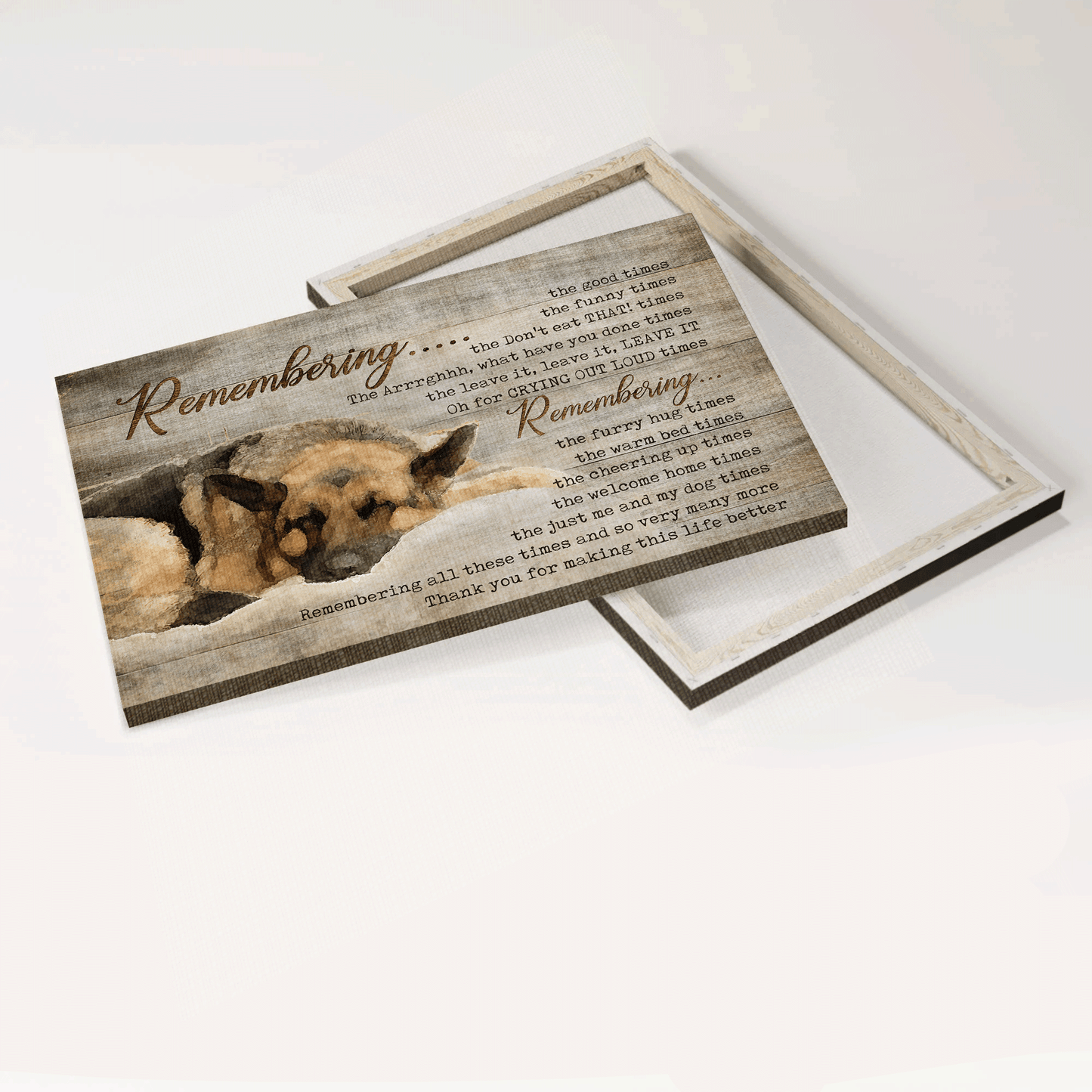 German Shepherd Landscape Canvas- German Shepherd drawing, Sleeping dog, Remembering canvas- Gift for Dog lover - Jesus Landscape Canvas Prints, Christian Wall Art