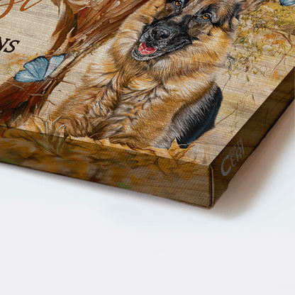 German shepherd Landscape Canvas- German shepherd painting, Green forest- Gift for dog lover- I can do all things through Christ who strengthens me - Jesus Landscape Canvas Prints, Christian Wall Art