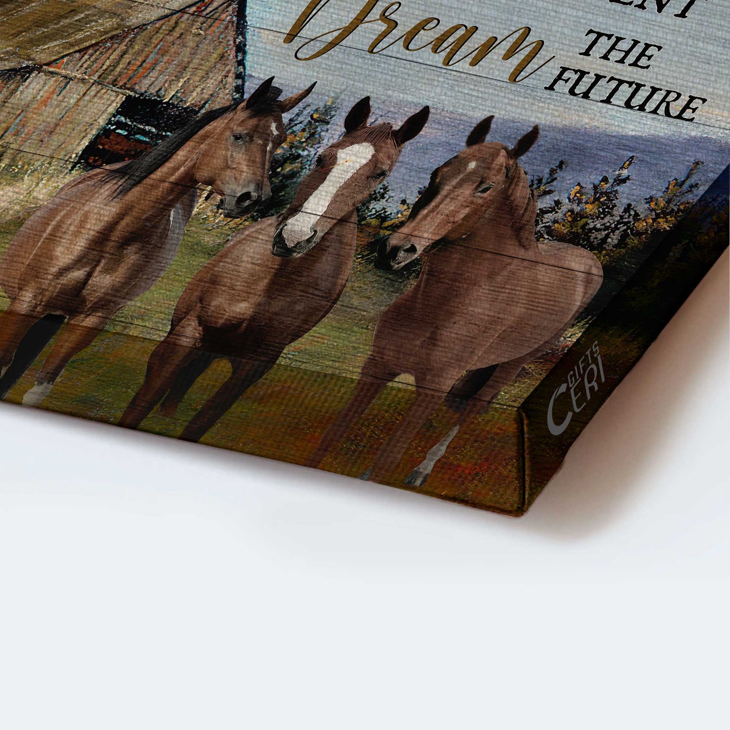 Jesus Landscape Canvas- Green meadow, Watercolor horses, Windmill canvas- Gift for Christian- Heal the past -  Landscape Canvas Prints, Christian Wall Art