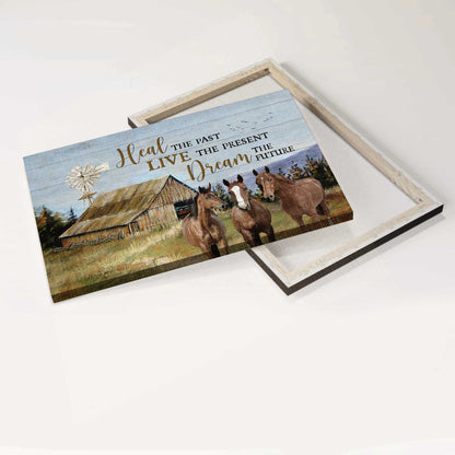 Jesus Landscape Canvas- Green meadow, Watercolor horses, Windmill canvas- Gift for Christian- Heal the past -  Landscape Canvas Prints, Christian Wall Art