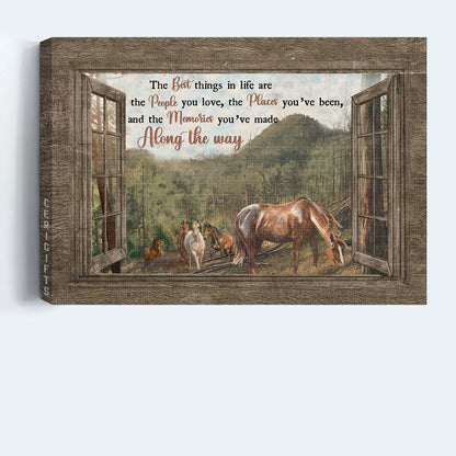 Jesus Landscape Canvas- Green mountain, Horse drawing- Gift for Christian- The best things in life - Landscape Canvas Prints, Christian Wall Art