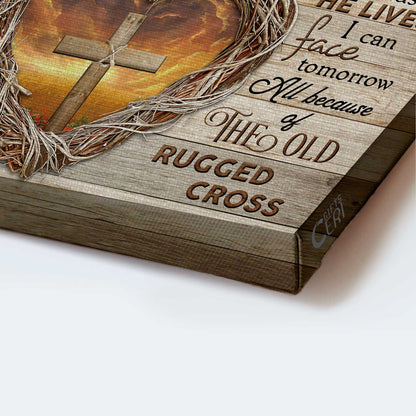 Jesus Landscape Canvas- Heart of thorns, Wooden cross canvas- Gift for Christian-  I still believe in Amazing Grace - Landscape Canvas Prints, Christian Wall Art