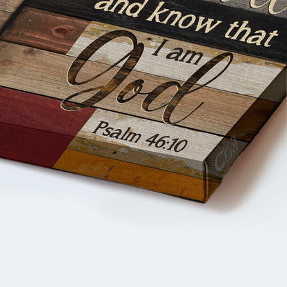 Jesus Landscape Canvas- Jesus cross, Wall planks, Be still I am God canvas- Gift for Christian- Landscape Canvas Prints, Christian Wall Art