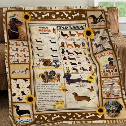 Dachshund Knowledge Throw Blanket