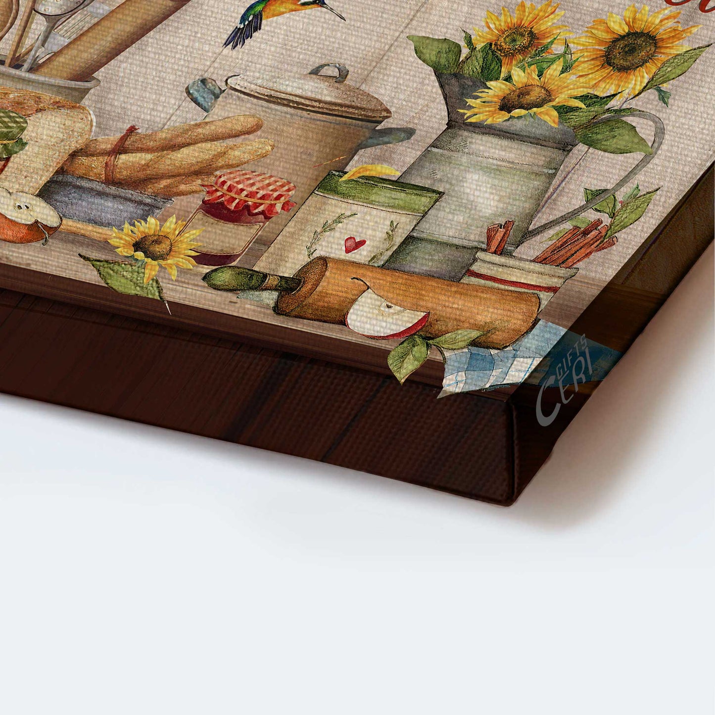 Jesus Landscape Canvas- Kitchen painting, Time for dinner, Sunflower, Hummingbird painting canvas- Gift for Christian- A little bit of crazy - Landscape Canvas Prints, Wall Art