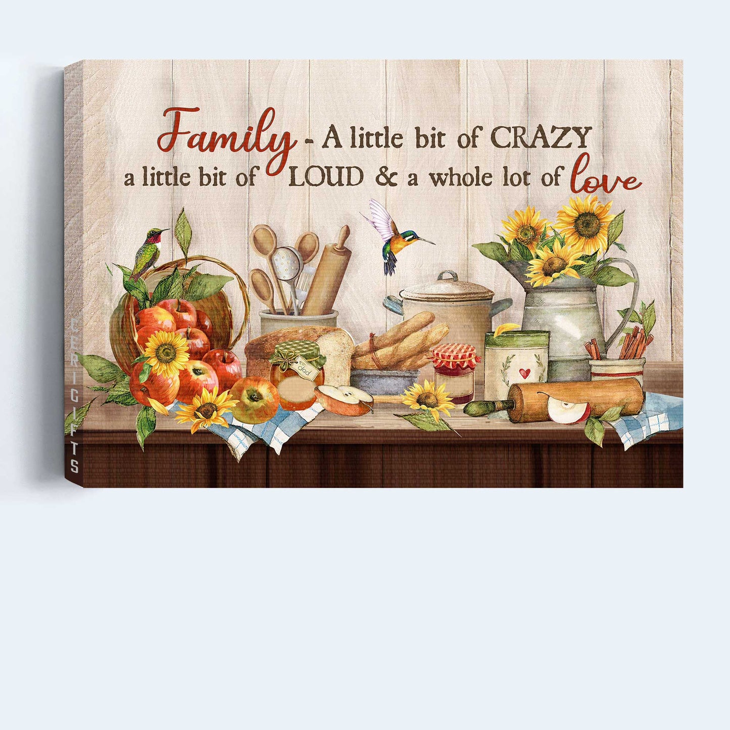 Jesus Landscape Canvas- Kitchen painting, Time for dinner, Sunflower, Hummingbird painting canvas- Gift for Christian- A little bit of crazy - Landscape Canvas Prints, Wall Art