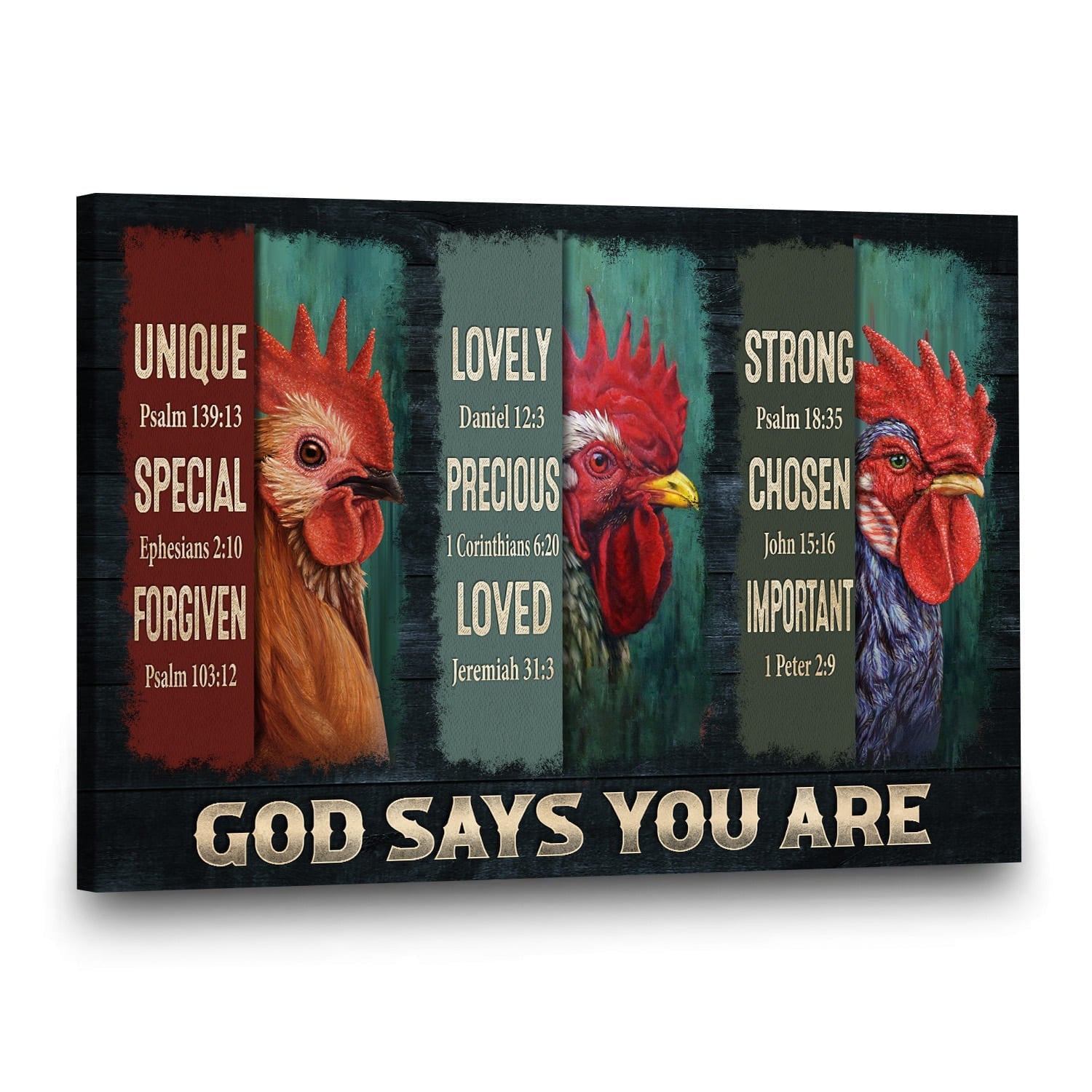 Jesus Landscape Canvas- Amazing Chicken, Chicken Landscape Canvas- Gift For Christian- God Says You Are