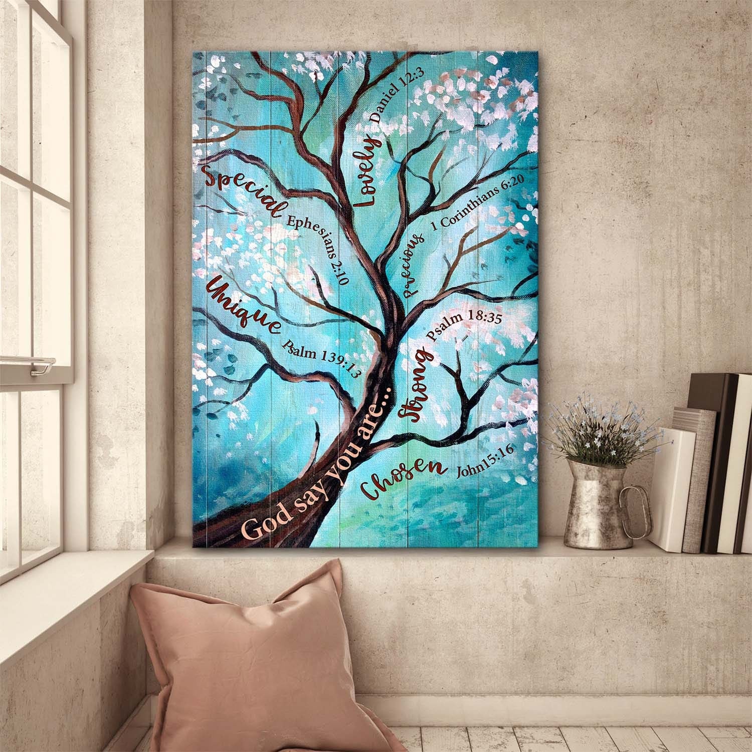 Jesus Portrait Canvas - Beautiful tree, God says you are Portrait Canvas - Gift For Christian - God says you are