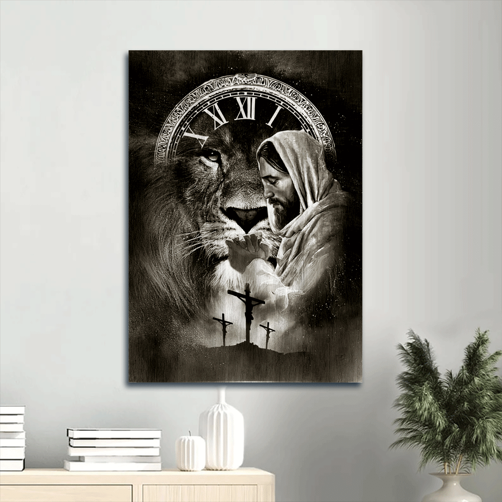 Jesus Portrait Canvas- Black and white drawing, Pray for healing, Lion of Judah- Gift for Christian - Portrait Canvas Prints, Christian Wall Art