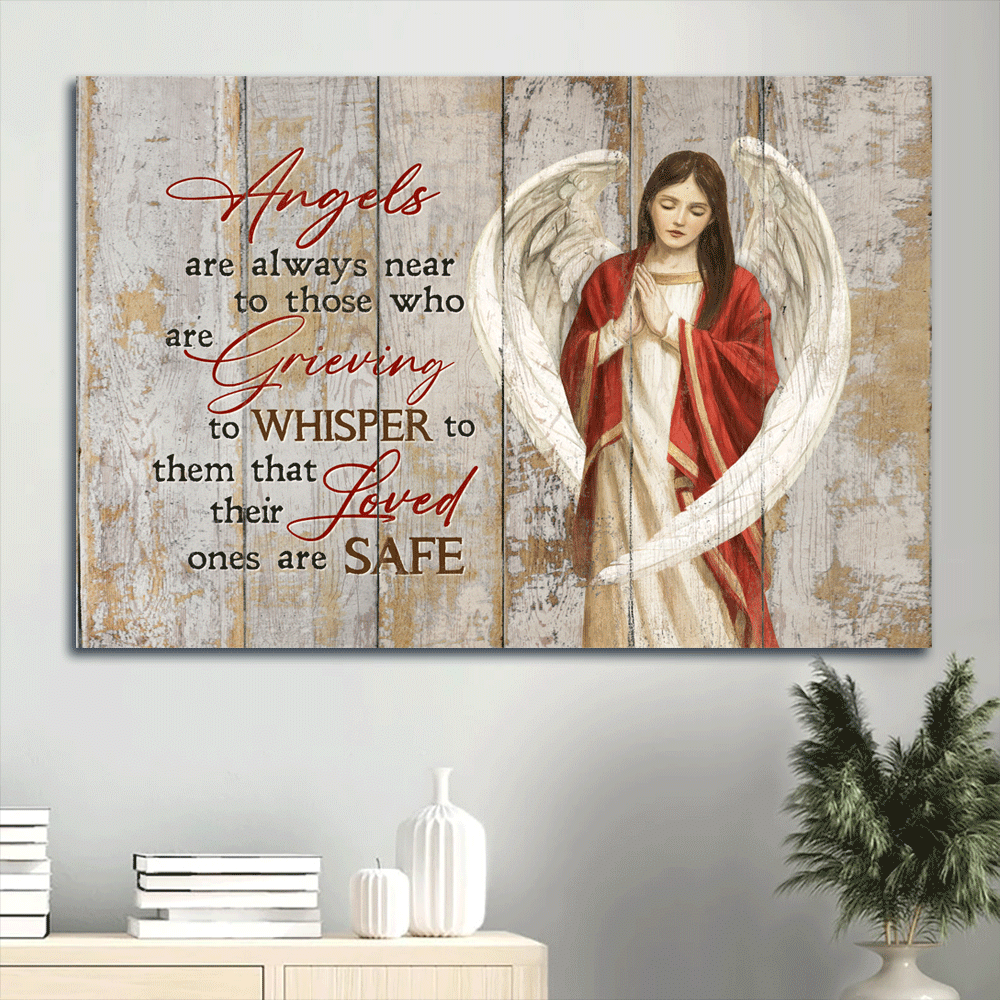 Memorial Landscape Canvas- Beautiful girl, Angel wings canvas- Gift for members family- Angels are always near