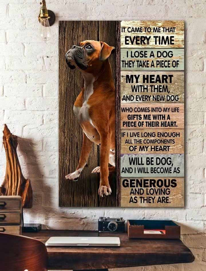 Boxer Portrait Canvas- Boxer, Best friend- Gift for Boxer lover- All the components of my heart will be dog - Dog Portrait Canvas Prints, Wall Art