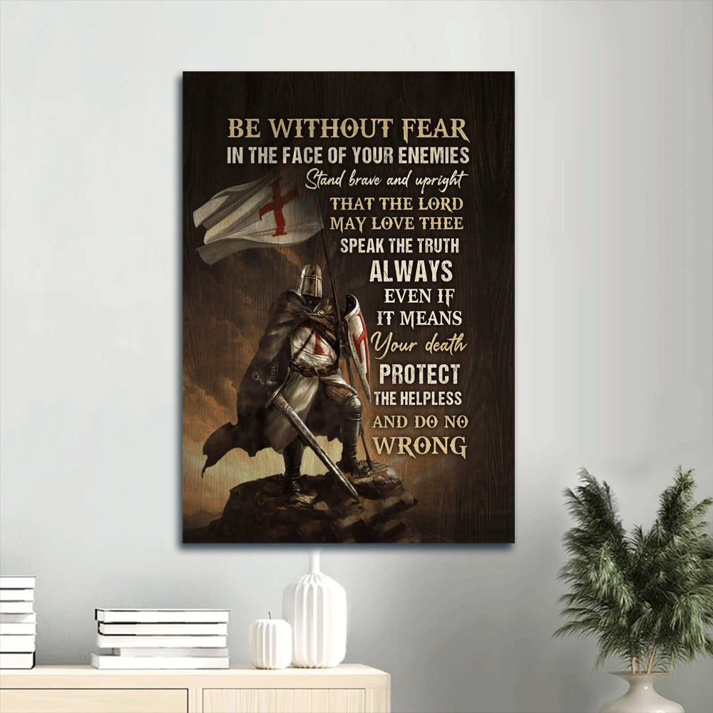 Jesus Portrait Canvas- Amazing Knight, Armor Of God, Jesus Painting Canvas- Gift For Christian- Be Without Fear In The Face Of Your Enemies