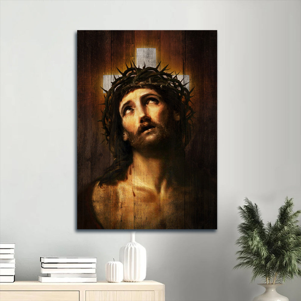 Jesus Portrait Canvas- Beautiful Jesus artwork, The real face of Jesus, Jesus calls, White cross canvas- Gift for Christian