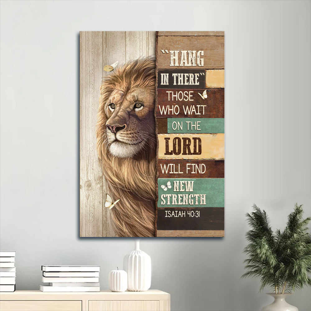 Jesus Portrait Canvas- Beautiful lion artwork, White butterfly canvas- Gift for Christian- Hang in there