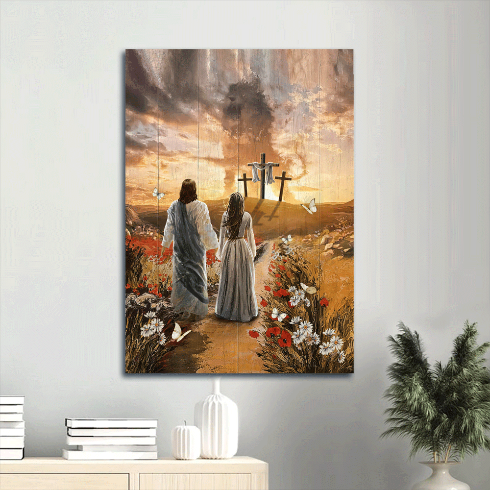 Jesus Portrait Canvas- Beautiful girl painting, Amazing sunset, Stunning lion, Poppy flower canvas- Gift for Christian