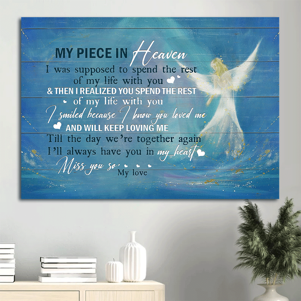 Memorial Landscape Canvas - Beautiful Angel, Miss you so Landscape Canvas - Memorial Gift For Family Members - My Piece In Heaven