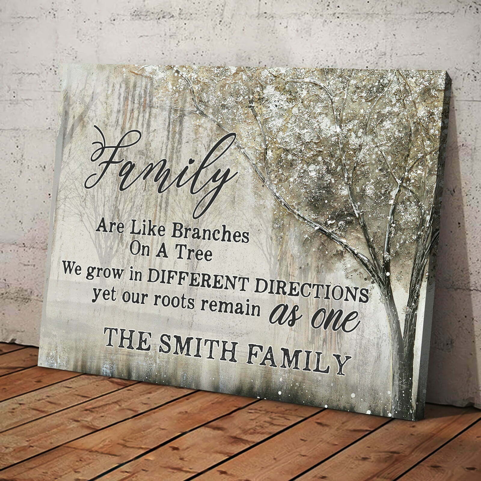 Custom Family Name Landscape Canvas - Personalized Family Are Like Branches On A Tree Canvas - Gift For Family Member