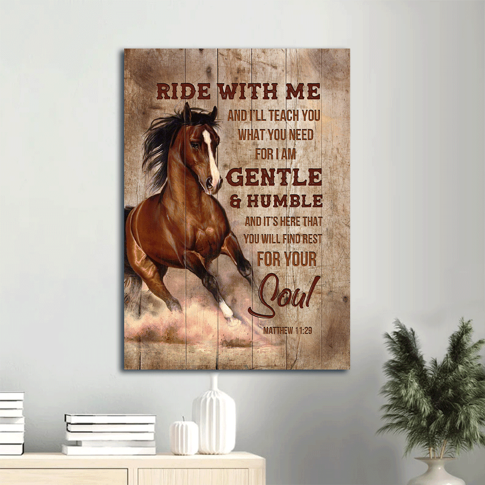 Jesus Portrait Canvas- Awesome Horse, Horse Painting Canvas- Gift For Christian- Ride With Me