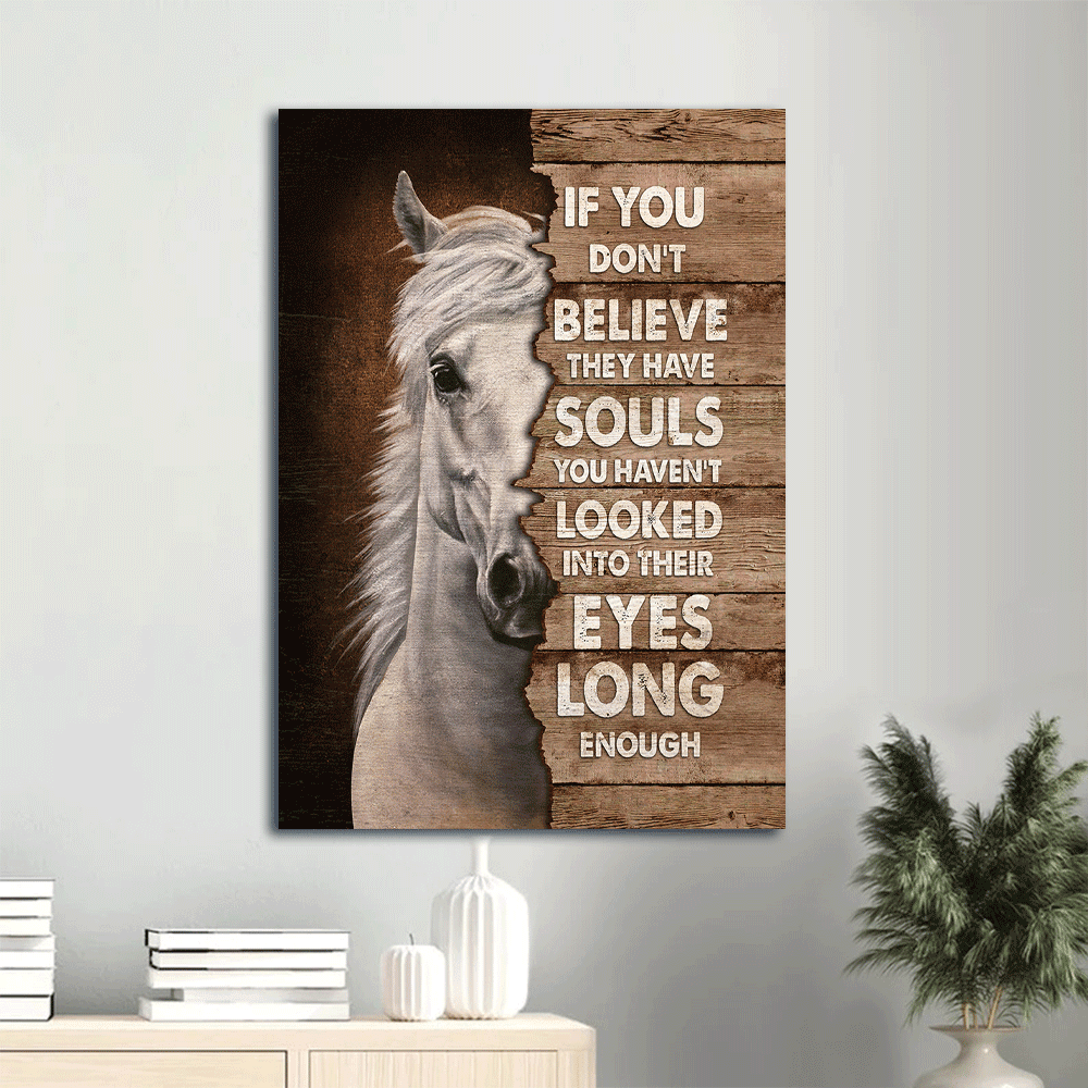 Jesus Portrait Canvas- Awesome Horse, Horse Paiting Canvas- Gift For Christian- If You Don't Believe They Have Soul