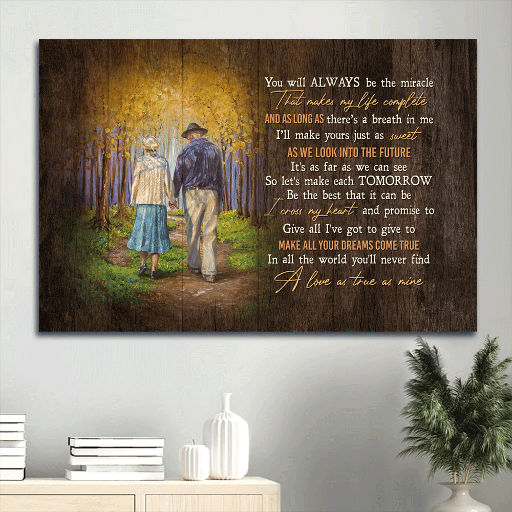 Couple Landscape Canvas - Autumn forest, Couple drawing Landscape Canvas - Gift For Couple, Spouse, Lover - You will always be the miracle