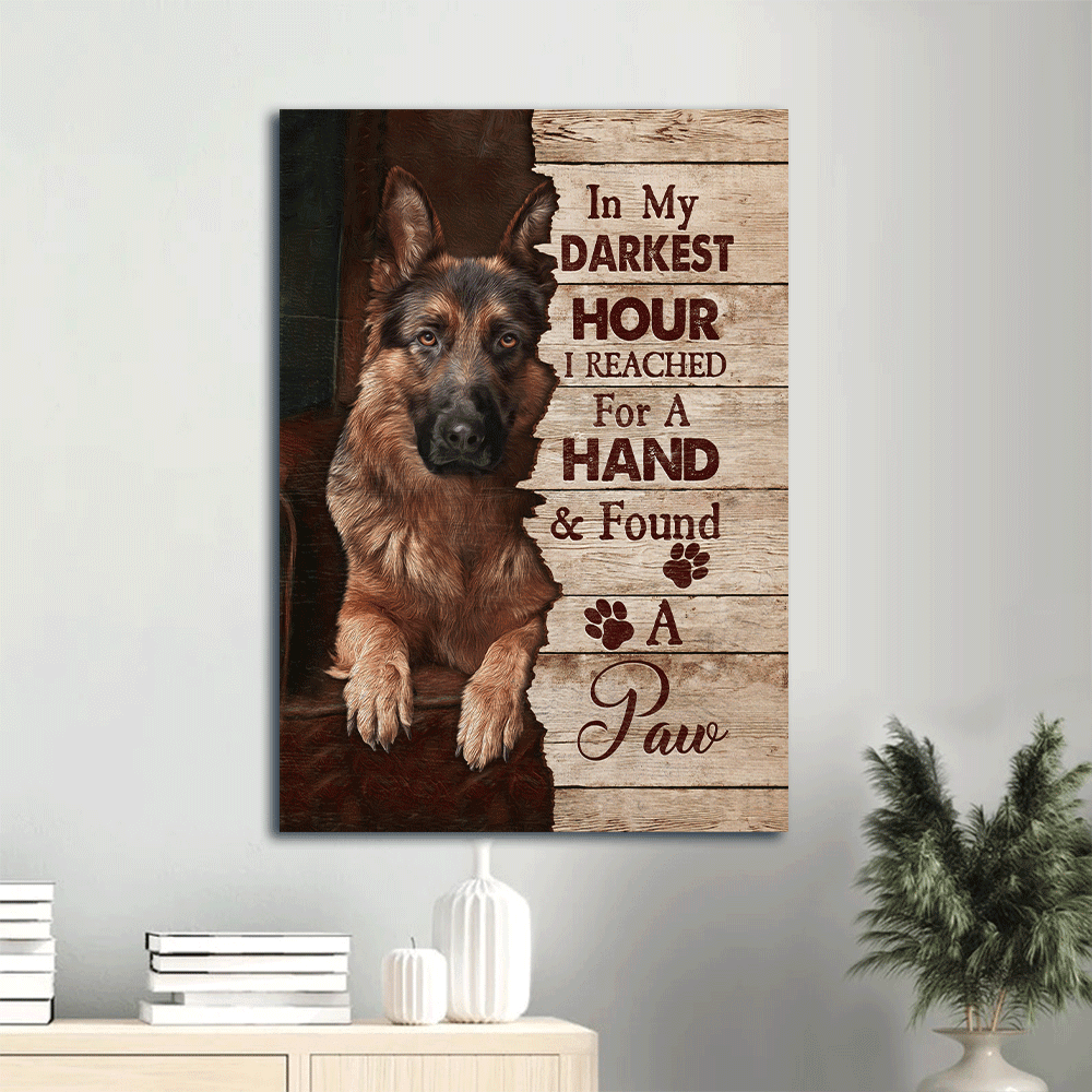 German shepherd dog drawing, Gift for dog lover, In my darkest hour - Dog Portrait Canvas Prints, Wall Art