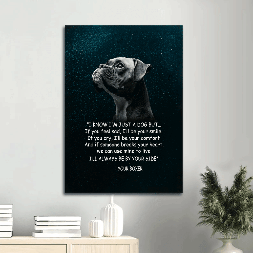Boxer Portrait Canvas- Boxer, Star Sky, Dog Portrait Canvas- Gift for Boxer lover- I will always be by your side