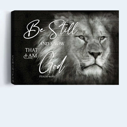 Jesus Landscape Canvas- Lion of Judah, Black and white painting- Gift for Christian- Be still and know that I am God - Landscape Canvas Prints, Wall Art
