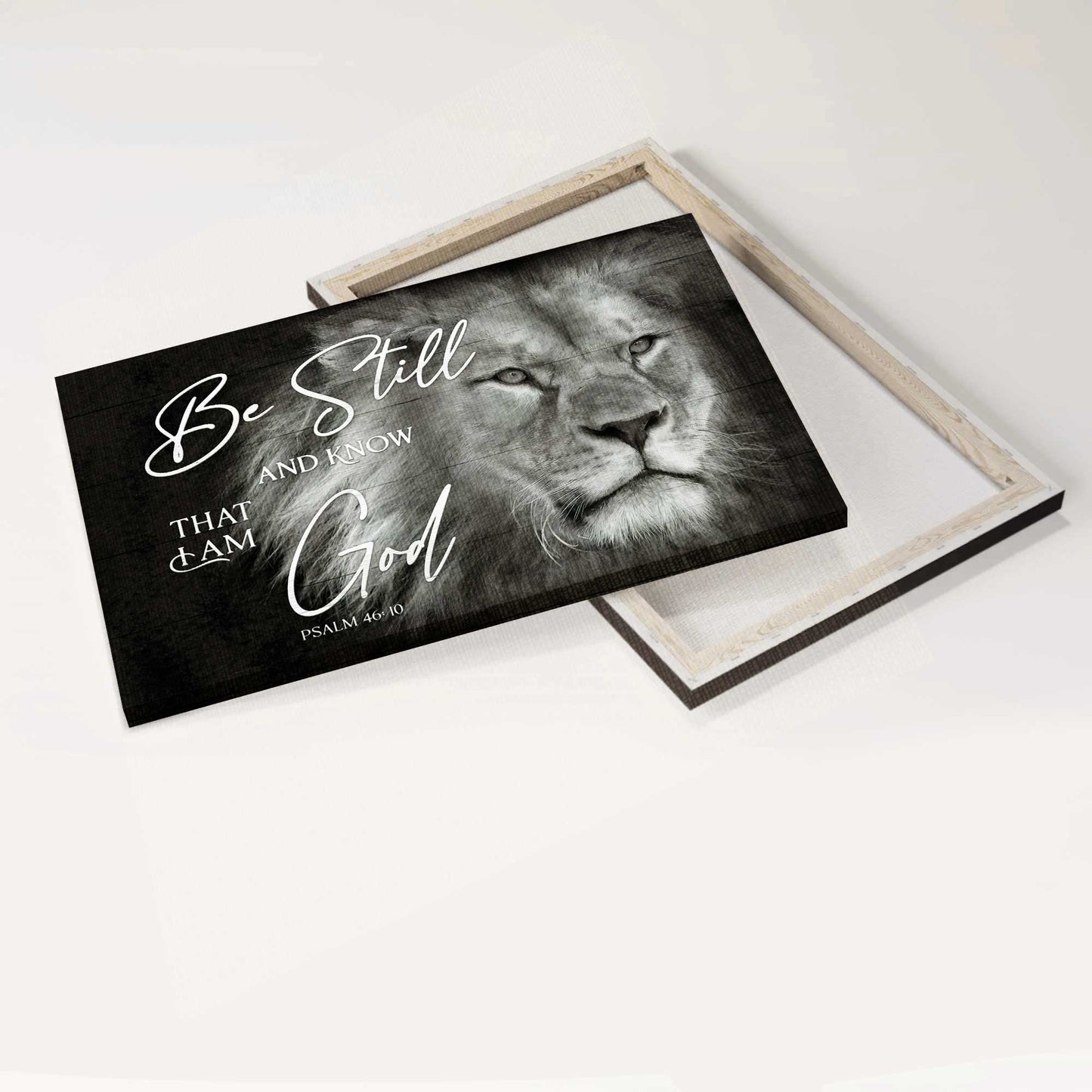 Jesus Landscape Canvas- Lion of Judah, Black and white painting- Gift for Christian- Be still and know that I am God - Landscape Canvas Prints, Wall Art