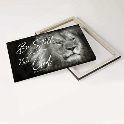 Jesus Landscape Canvas- Lion of Judah, Black and white painting- Gift for Christian- Be still and know that I am God - Landscape Canvas Prints, Wall Art