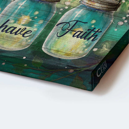 Jesus Landscape Canvas- Miracle glass jar, Magic forest, Amazing candles, Just have faith - Gift for Christian- Landscape Canvas Prints, Christian Wall Art