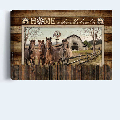 Jesus Landscape Canvas- Quarter horses, Beautiful day, Meadow land- Gift for Christian- Home is where the heart is - Landscape Canvas Prints, Christian Wall Art