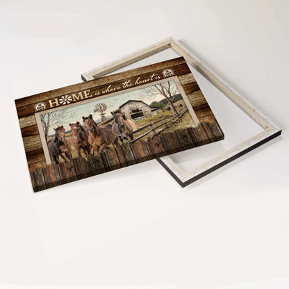 Jesus Landscape Canvas- Quarter horses, Beautiful day, Meadow land- Gift for Christian- Home is where the heart is - Landscape Canvas Prints, Christian Wall Art