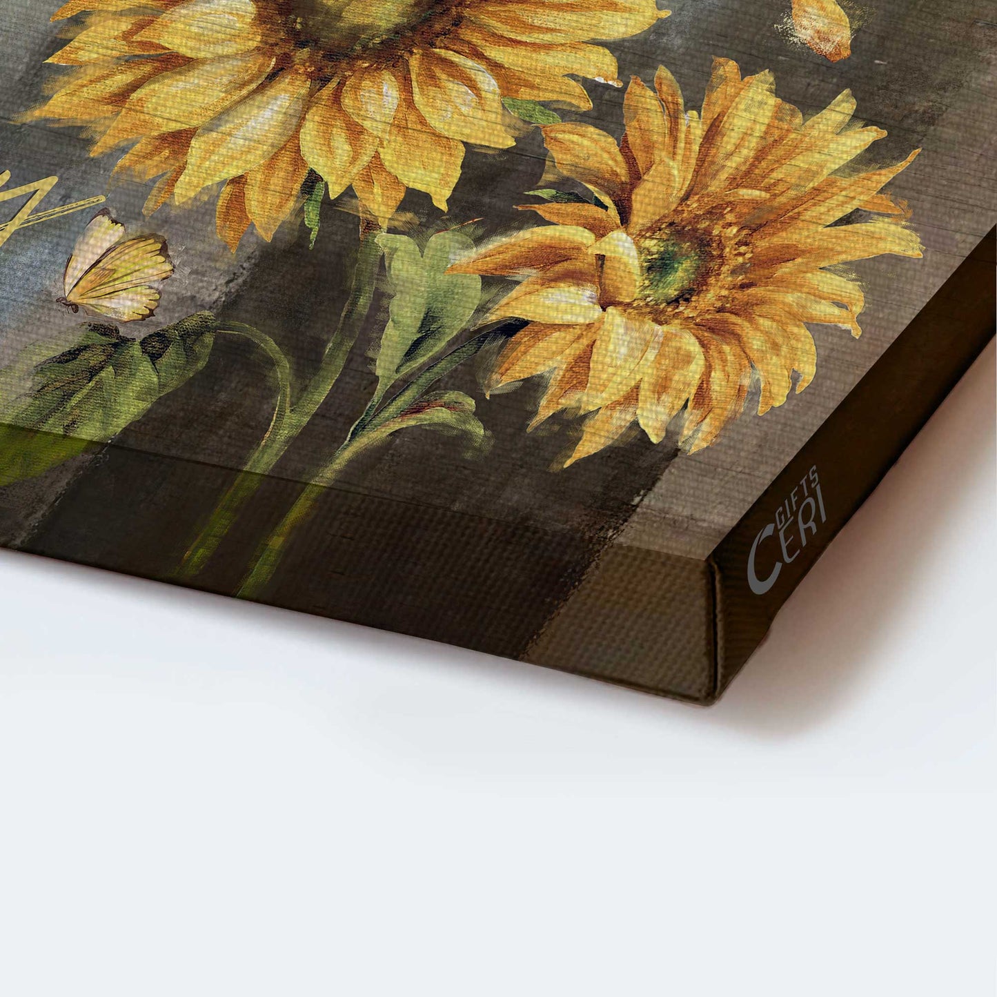 Jesus Landscape Canvas - Sunflower, Yellow Butterfly Painting Canvas - Gift For Christian - Just Pray Canvas