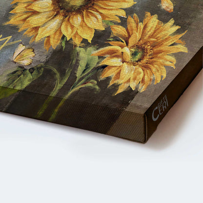Jesus Landscape Canvas - Sunflower, Yellow Butterfly Painting Canvas - Gift For Christian - Just Pray Canvas