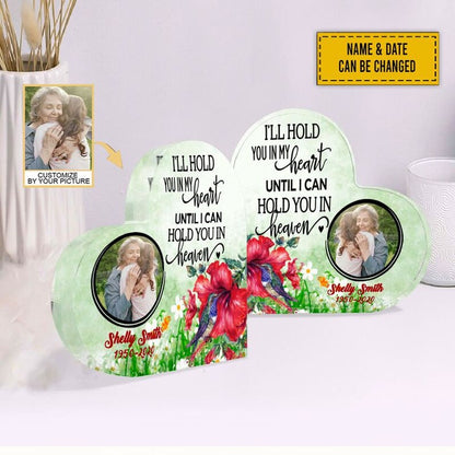 Mother's Day I'll Hold You Heart Shaped Acrylic Plaque, Custom Photo And Names Heart Shaped Acrylic, Personalized Gift For Grandma, Mimi, Nana, Mom