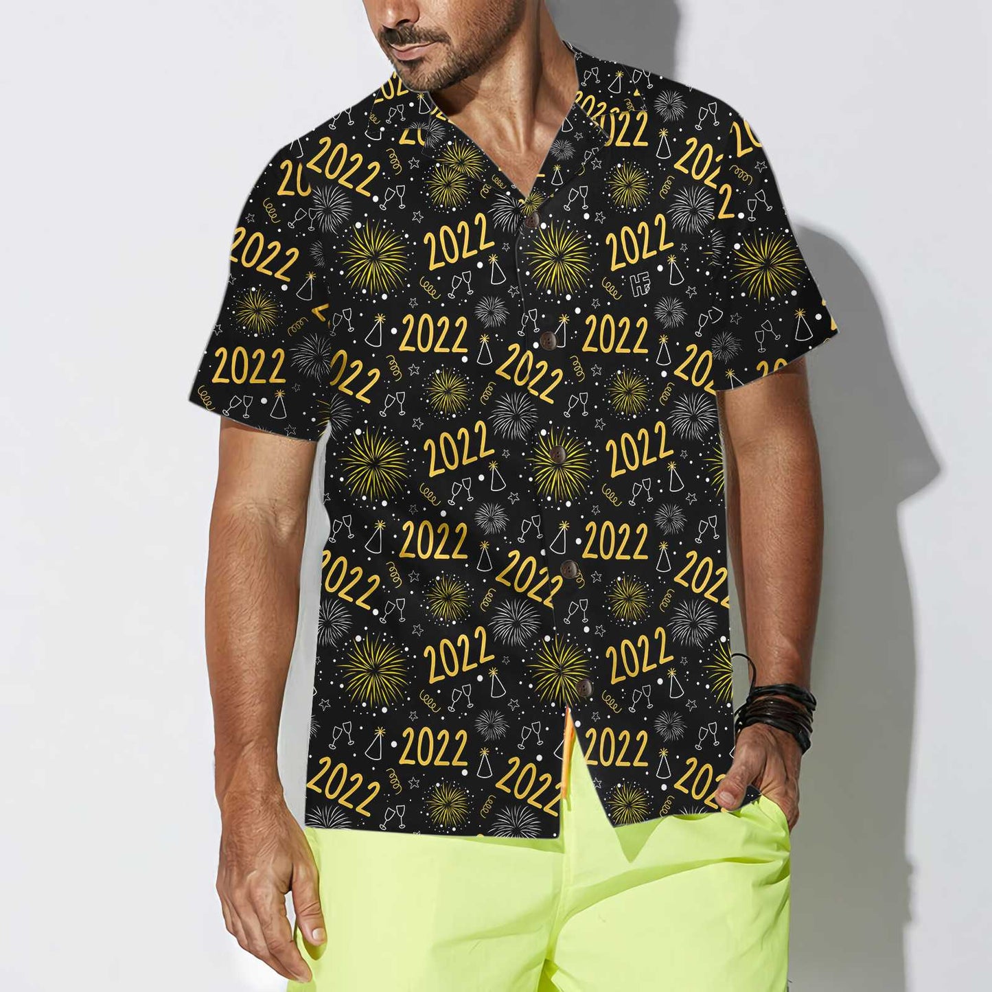 2022 New Year Golden Firework Hawaiian Shirt, Happy New Year Shirt For Men And Women- Perfect Gift For Fishing Lovers, Friends, Husband, Boyfriend, Family