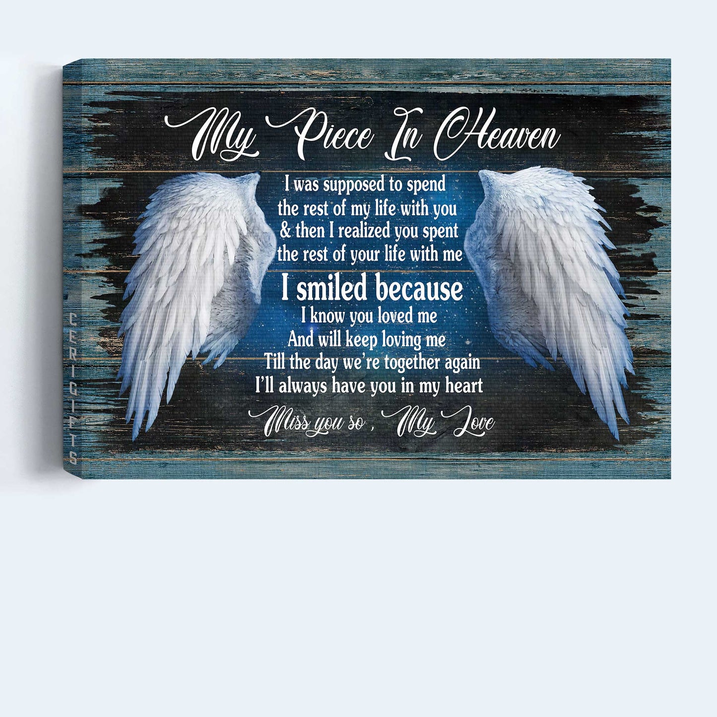 Memorial Landscape Canvas - To My Love, Angel Wings, Heaven Canvas - Memorial Gift For Member Family - I'll Always Have You In My Heart