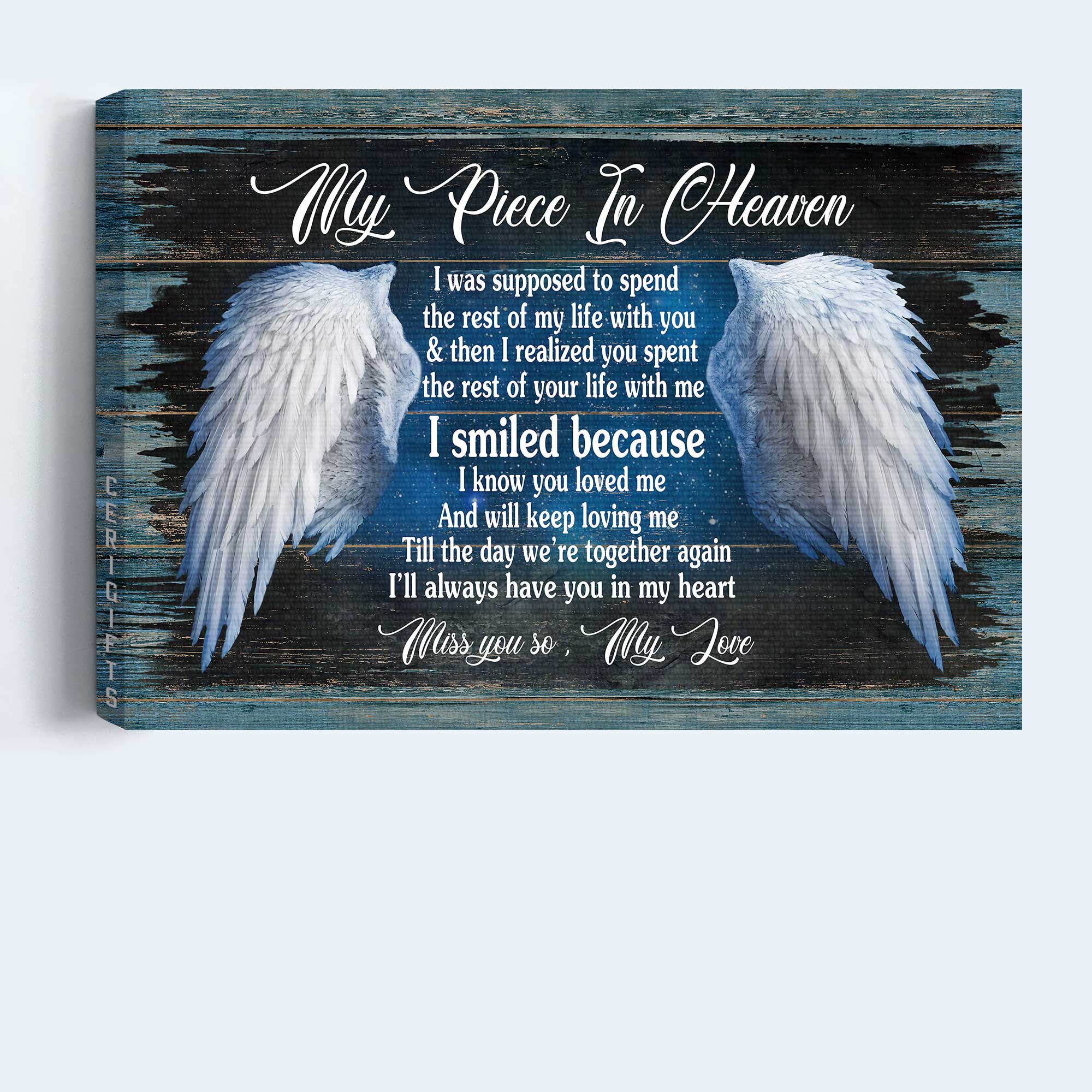 Memorial Landscape Canvas - To My Love, Angel Wings, Heaven Canvas