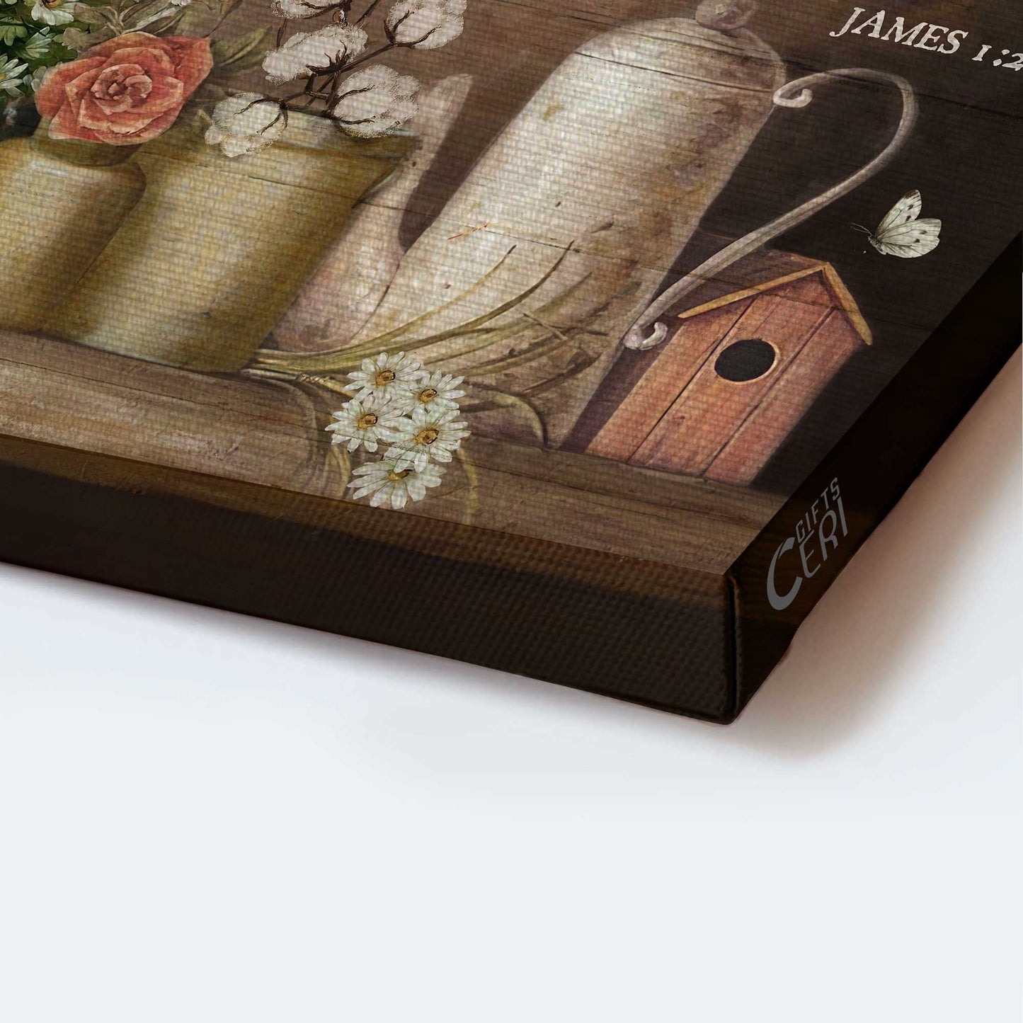 Jesus Landscape Canvas - Vintage Kitchen, Daisy Flower, White Butterfly Canvas - Gift For Christian - Today I Choose Joy Canvas