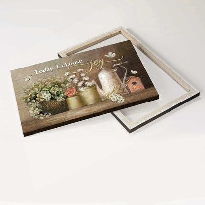 Jesus Landscape Canvas - Vintage Kitchen, Daisy Flower, White Butterfly Canvas - Gift For Christian - Today I Choose Joy Canvas