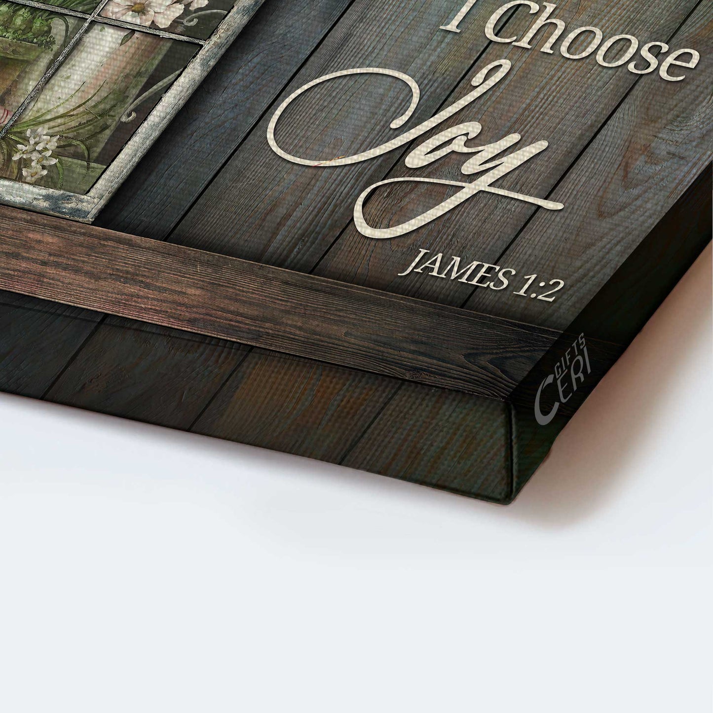 Jesus Landscape Canvas - White Climbing Roses, Antique Window, Daisy Flower Canvas - Gift For Christian - Today I Choose Joy Canvas