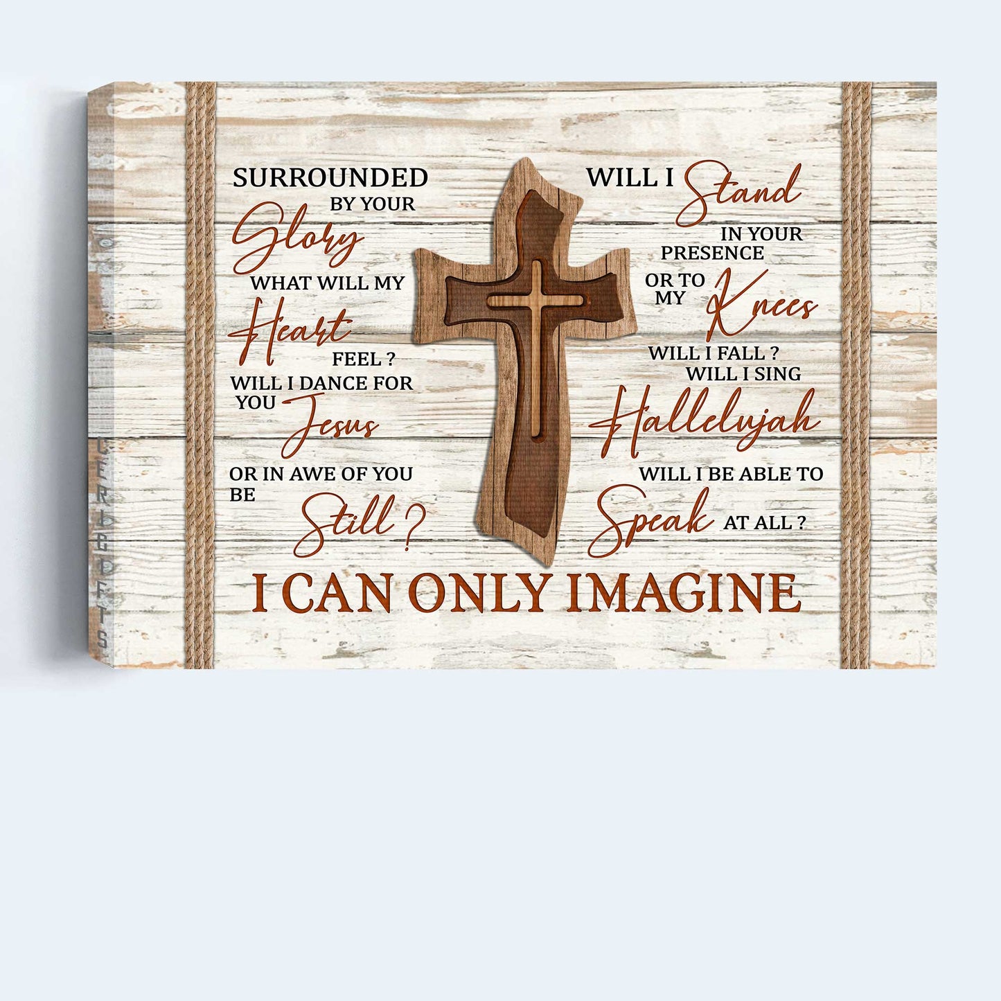 Jesus Landscape Canvas - Wooden Cross Painting Canvas - Gift For Christian - I Can Only Imagine Canvas