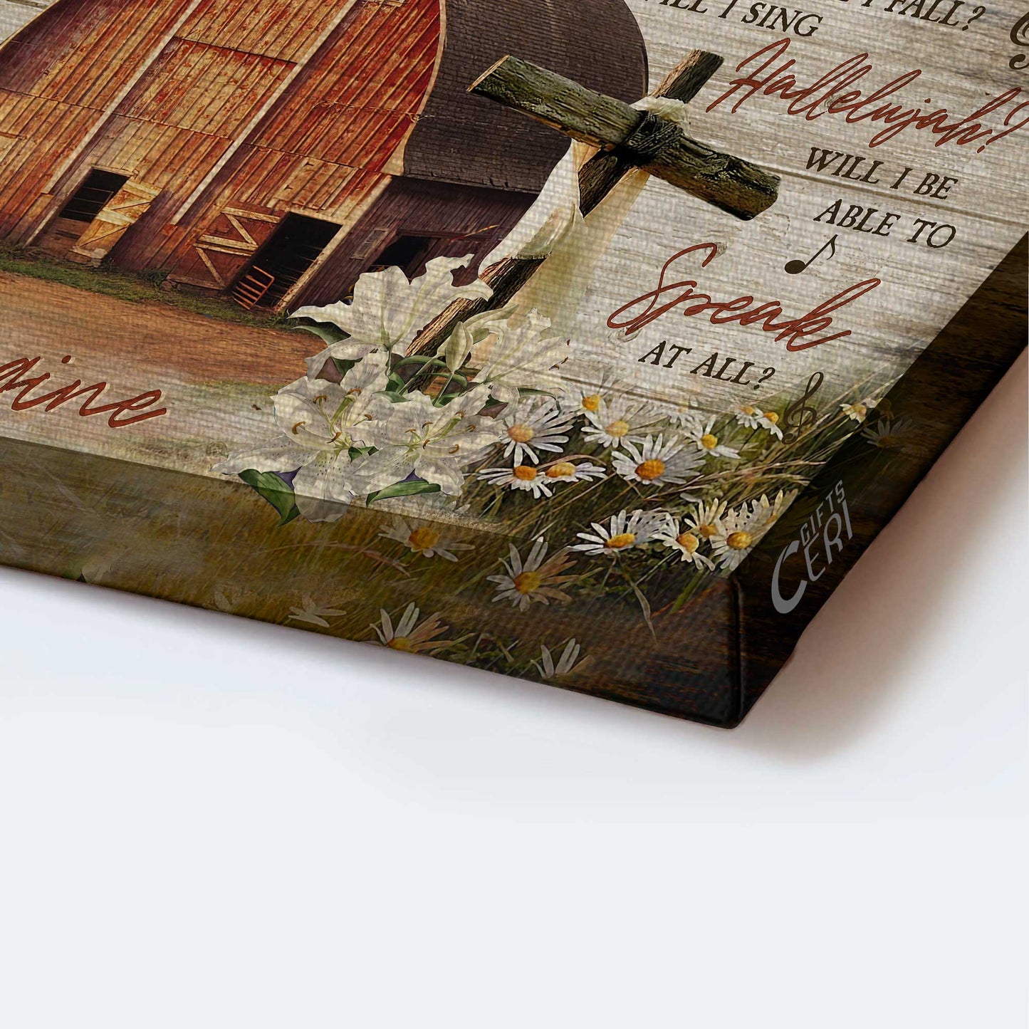 Jesus Landscape Canvas - Wooden House On Farm, Lily Painting Canvas - Gift For Christian - I Can Only Imagine