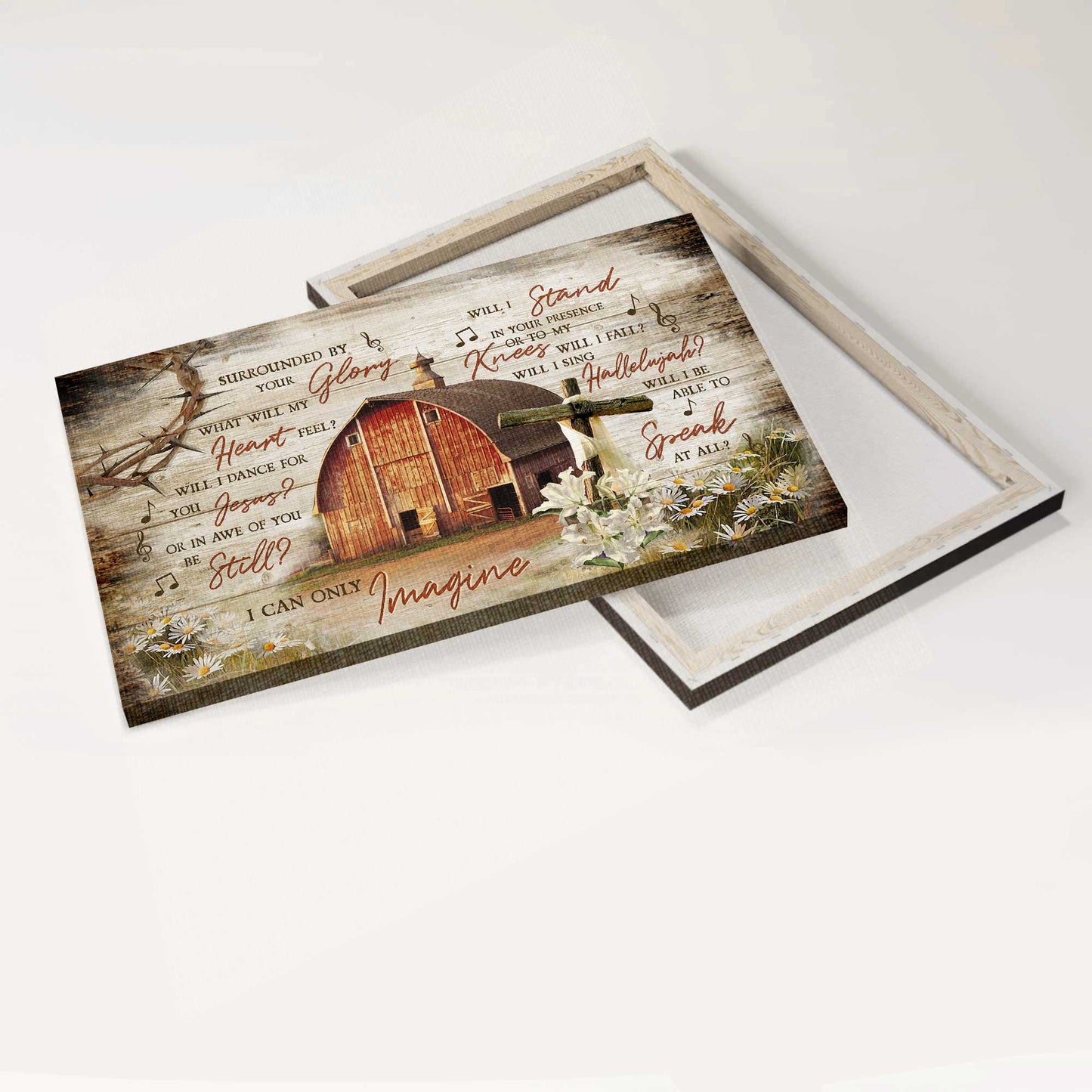 Jesus Landscape Canvas - Wooden House On Farm, Lily Painting Canvas - Gift For Christian - I Can Only Imagine