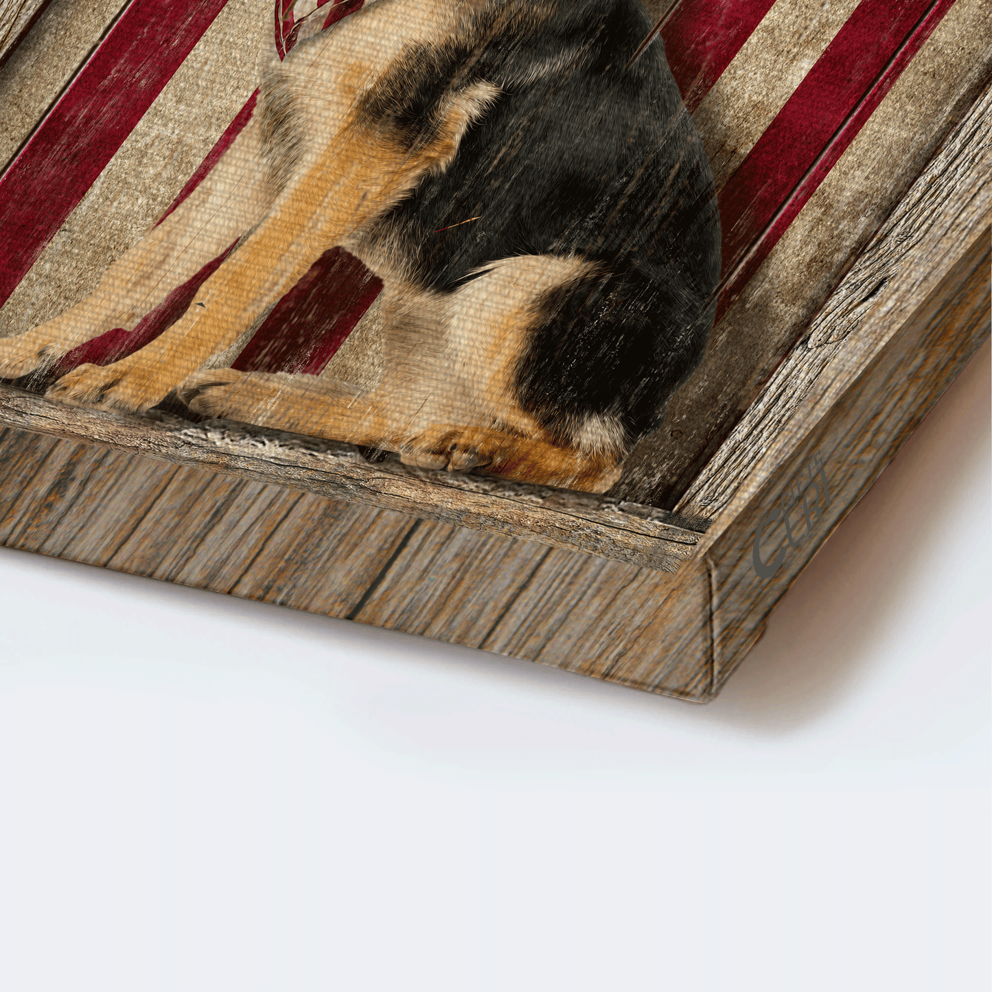 German Shepherd Portrait Canvas- German Shepherd Dog, American Flag canvas- Gift for German Shepherd lover- Dog Portrait Canvas Prints, Wall Art